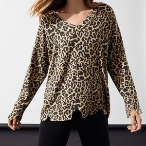 NWOT LNA “Bitten” Super Soft Leopard Pullover